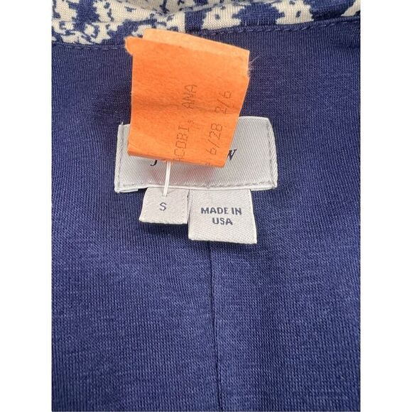 Jigsaw Women’s Small Luxury Midi Dress Blue White Twist Front V-Neck - Picture 7 of 8